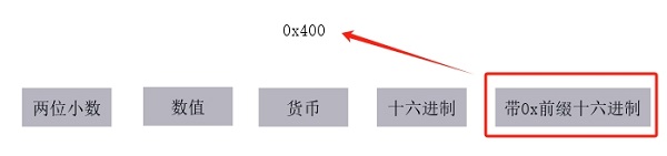 显示前缀十六进制
