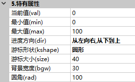 滑块特有属性
